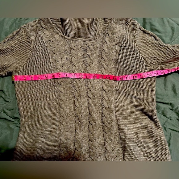 Calvin Klein ladies knit chunky neck sweater brown size large - Picture 5 of 6